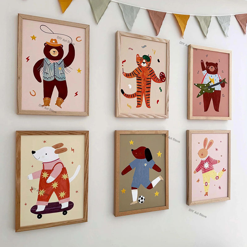 Baby Nursery Pictures - Divertidos Cuadros de Animales de Dibujos