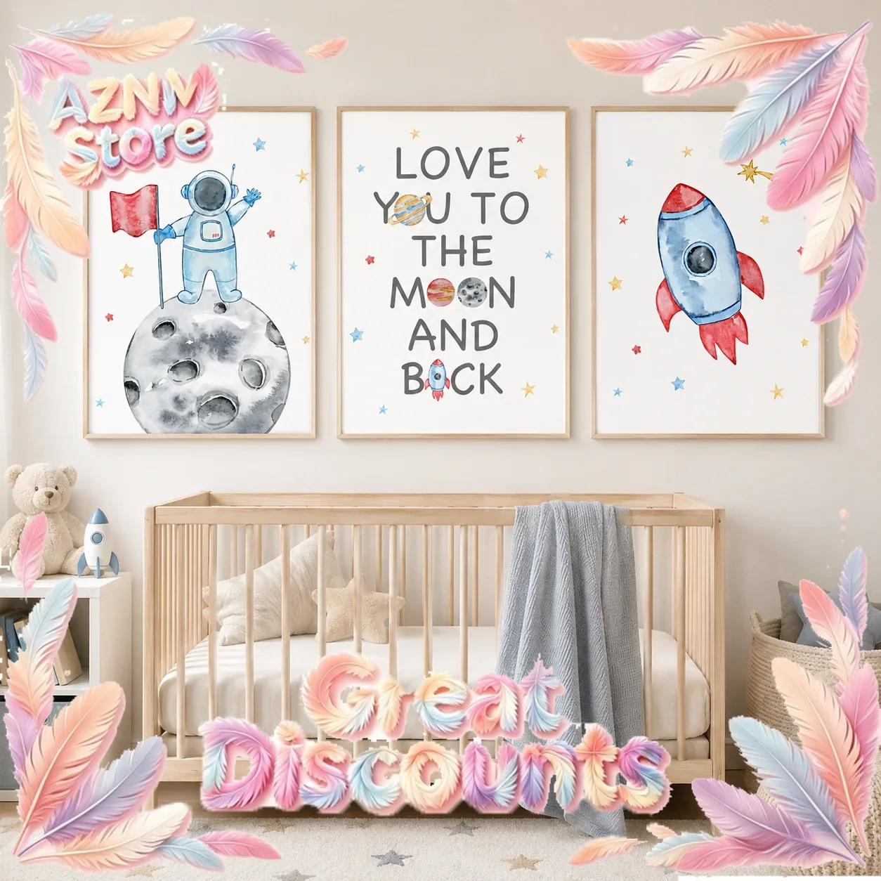 Baby Boy Nursery Quotes - Arte de pared para habitación infantil,