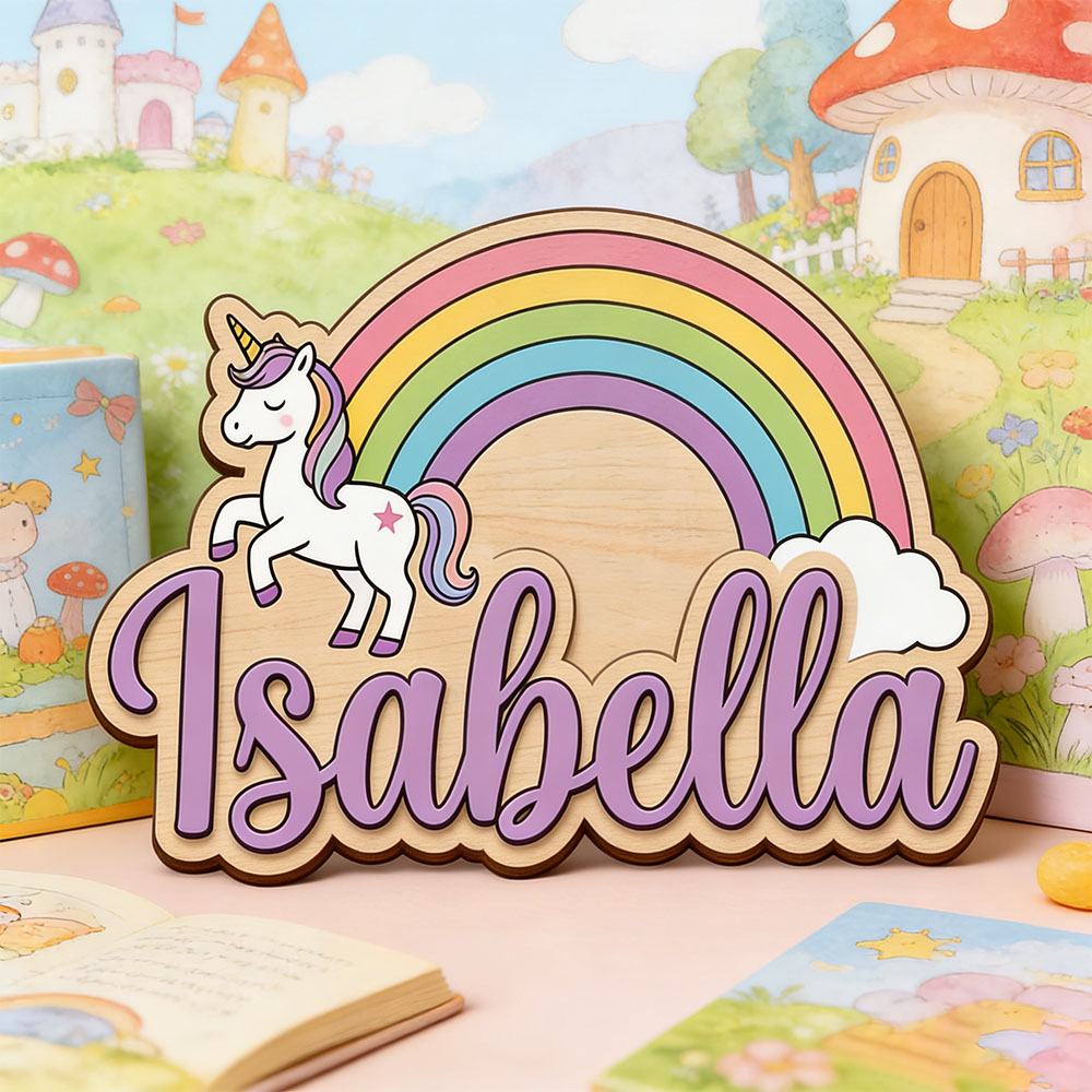 Baby Nursery Pictures - Letrero Personalizado con Nombre de Unicornio