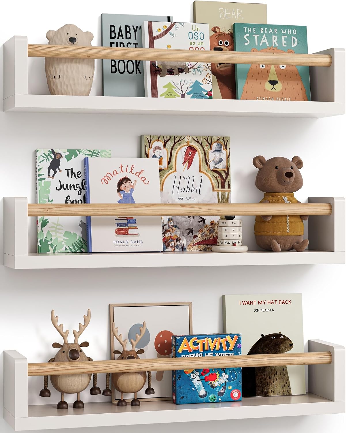 Baby Nursery Shelves - Juego de 3 estantes flotantes para