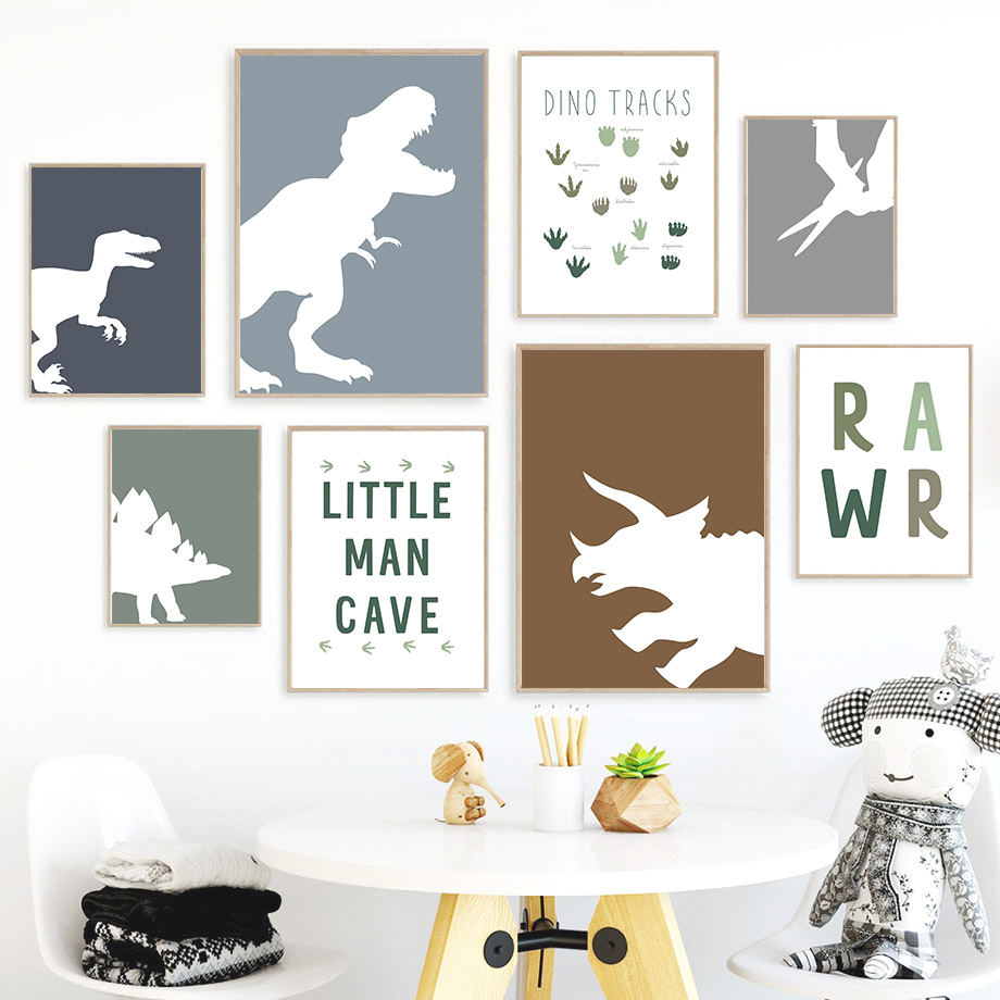 Baby Boy Nursery Quotes - Dinosaurio Jurásico Tyrannosaurus Rex Triceratops, Cuadros