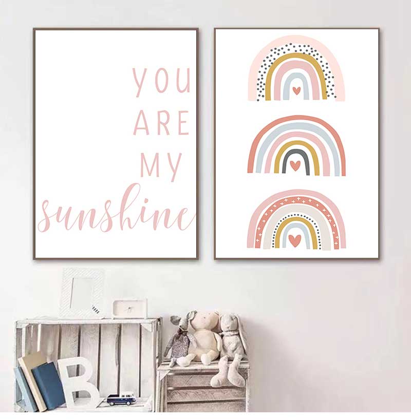 Baby Nursery You Are My Sunshine - Eres mi sol, arcoíris, impresiones para