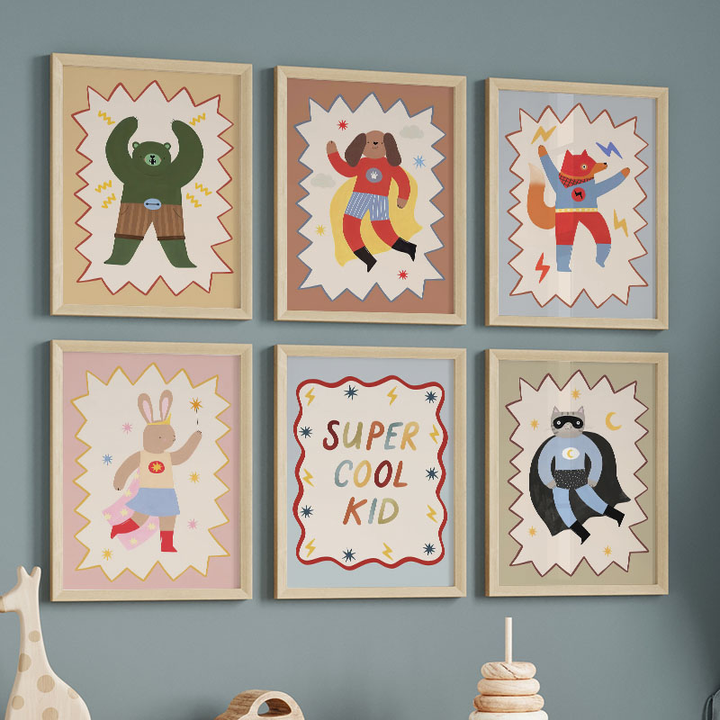 Baby Nursery Pictures - Divertidos dibujos animados, arte de pared