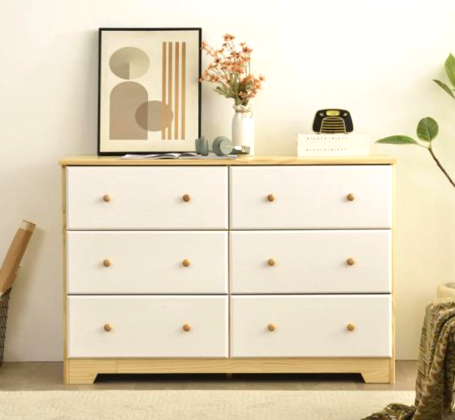 Drawer Dresser White - xx-Home Products Cómoda de 6 cajones