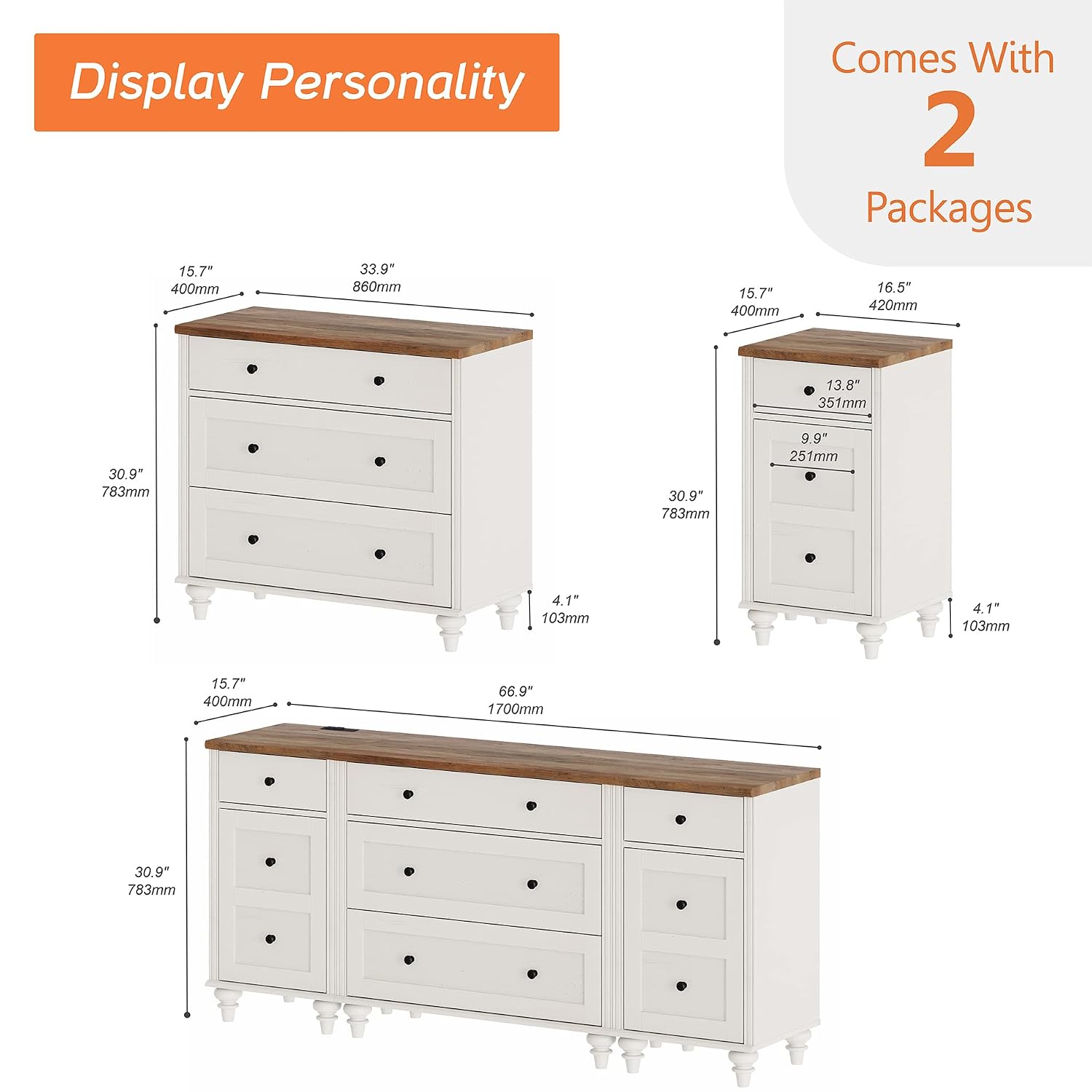 Mueble para TV con 5 cajones y - Drawer Dresser White reseña y precio