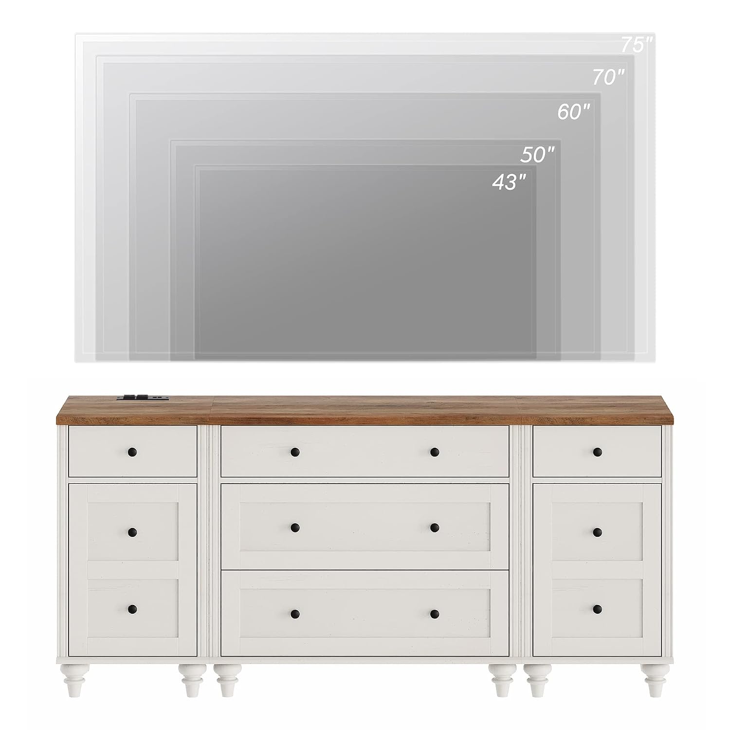 Mueble para TV con 5 cajones y - Drawer Dresser White reseña y precio