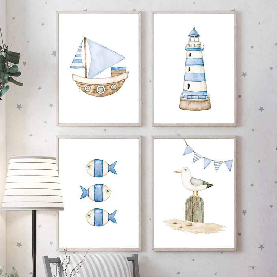 Pósteres y cuadros náuticos de - Baby Nursery Home reseña y precio