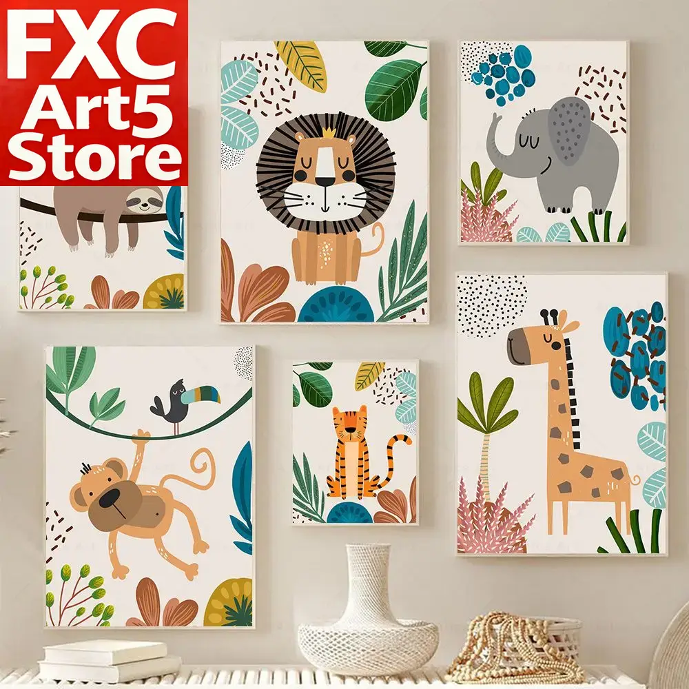 Pósteres Boho de Mono, León, J - Baby Nursery Home reseña y precio