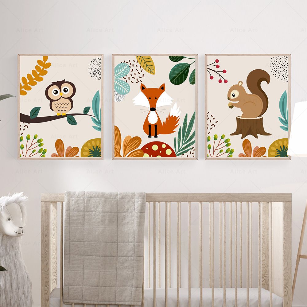 Pósteres Boho de Mono, León, J - Baby Nursery Home reseña y precio