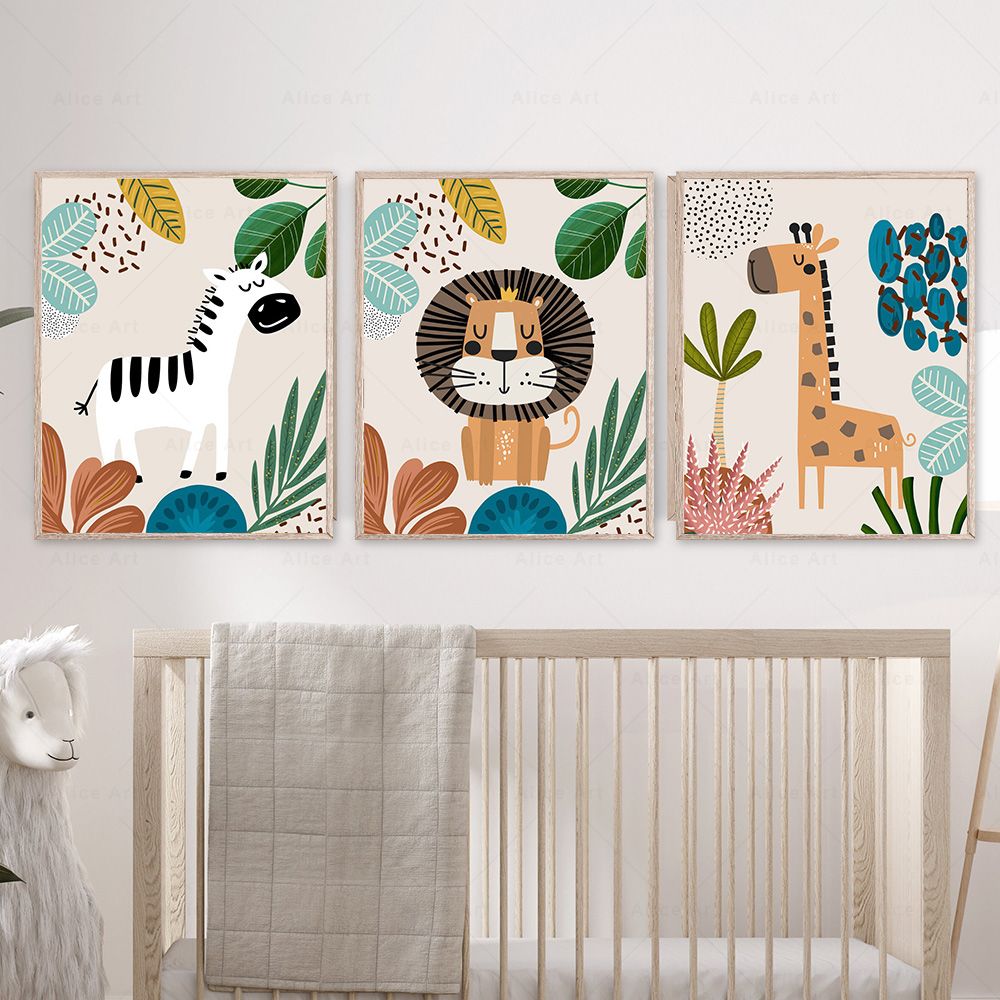 Pósteres Boho de Mono, León, J - Baby Nursery Home reseña y precio