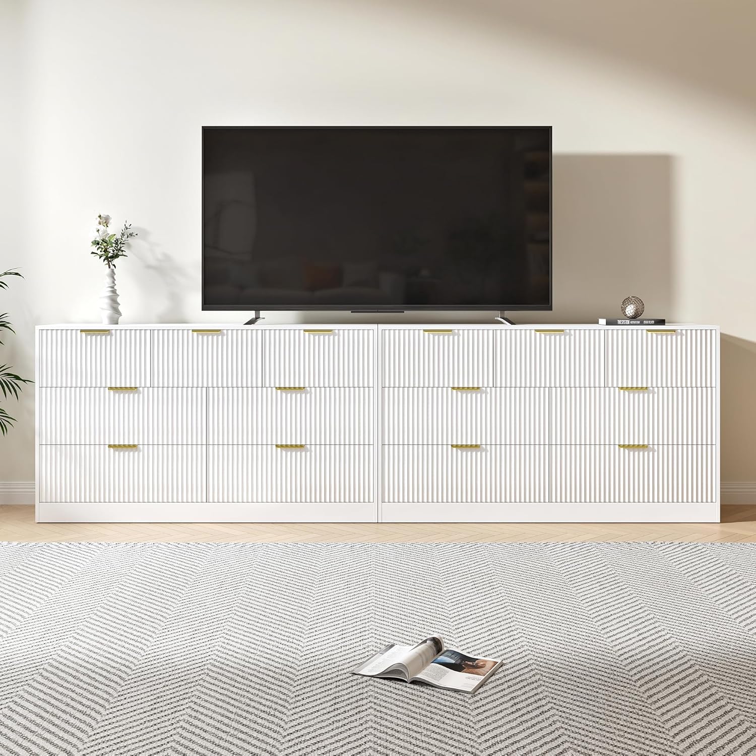 # Cómoda Larga de Madera Blanc - Drawer Dresser White reseña y precio