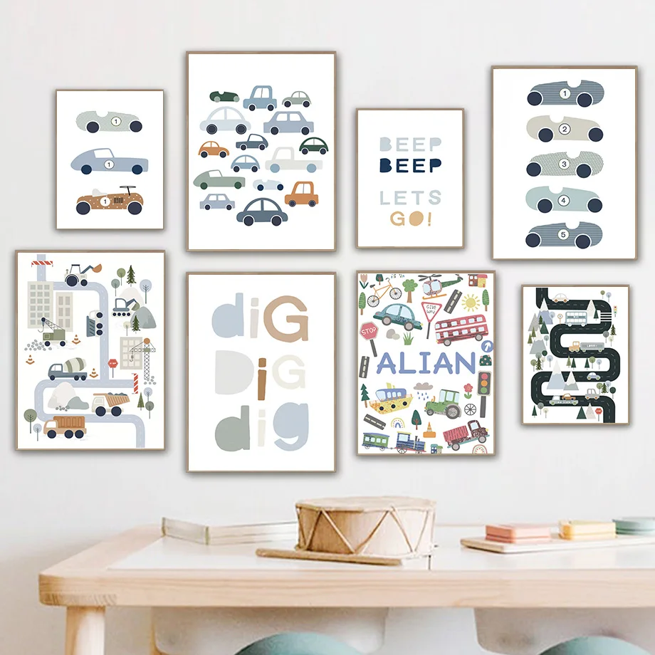 Tractor, camión, excavadora, B - Baby Boy Nursery Quotes reseña y precio
