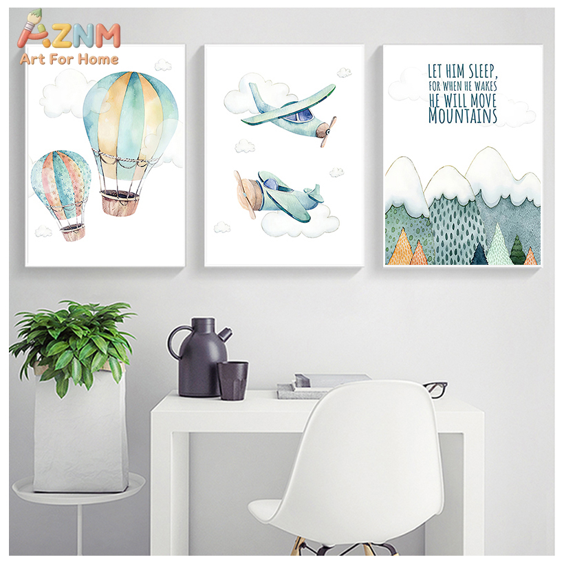 AZNM Cuadro en lienzo de avión - Baby Boy Nursery Quotes reseña y precio