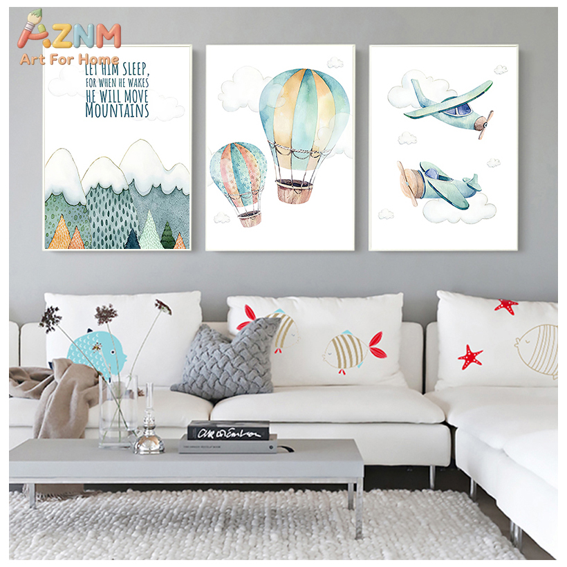 AZNM Cuadro en lienzo de avión - Baby Boy Nursery Quotes reseña y precio