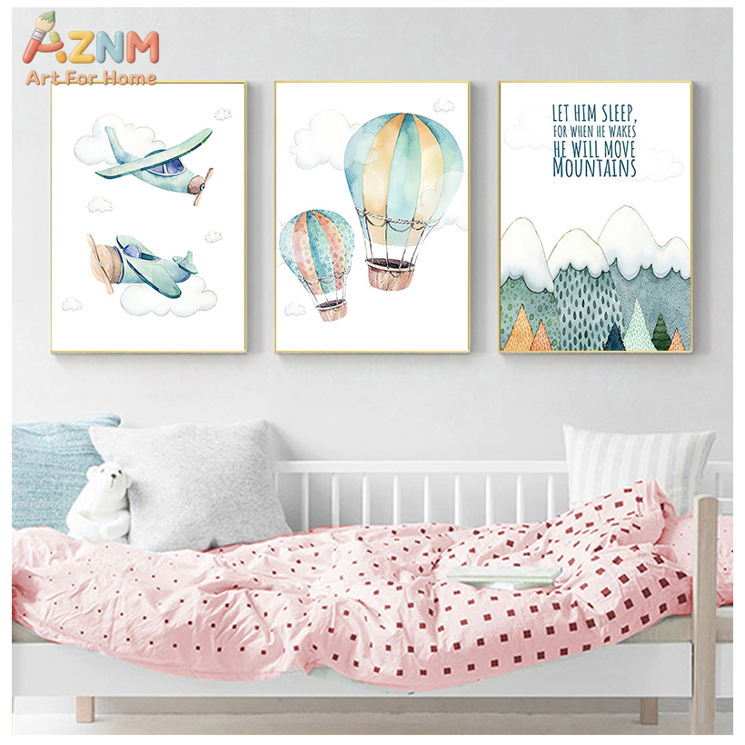 AZNM Cuadro en lienzo de avión - Baby Boy Nursery Quotes reseña y precio