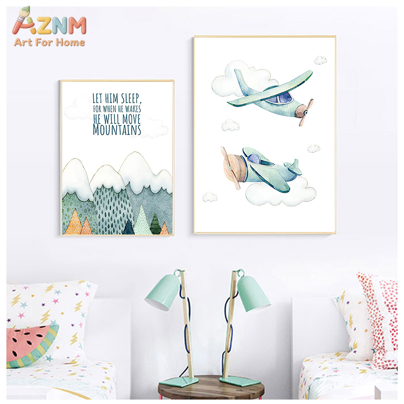 AZNM Cuadro en lienzo de avión - Baby Boy Nursery Quotes reseña y precio