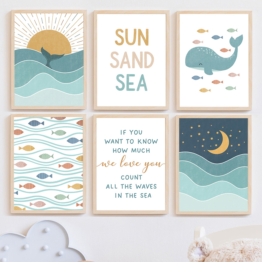 Pez ballena gaviota amanecer p - Baby Boy Nursery Quotes reseña y precio