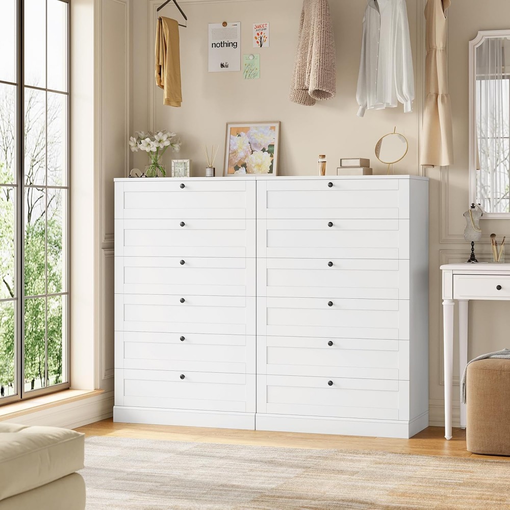 Exquisito aparador blanco de 6 - Drawer Dresser White reseña y precio