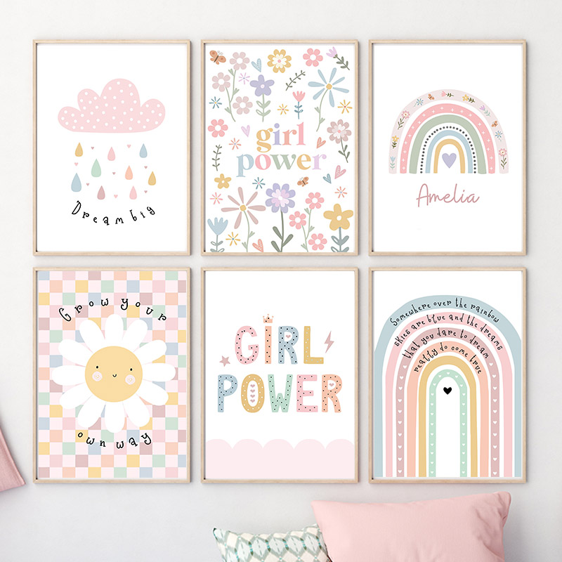 Sol, flor, arcoíris, nube, cor - Baby Nursery Pictures reseña y precio